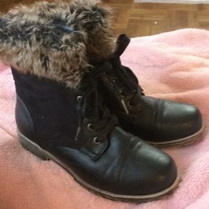 Fur ankle boots